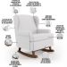 Kit 2 Poltronas De Amamentação Com Balanço Malu Base De Madeira P02 Facto Branco Fosco - Lyam Decor