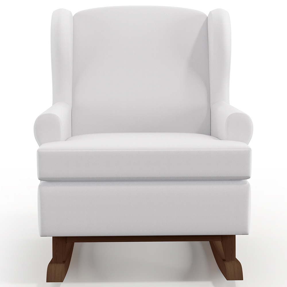 Kit 2 Poltronas De Amamentação Com Balanço Malu Base De Madeira P02 Facto Branco Fosco - Lyam Decor