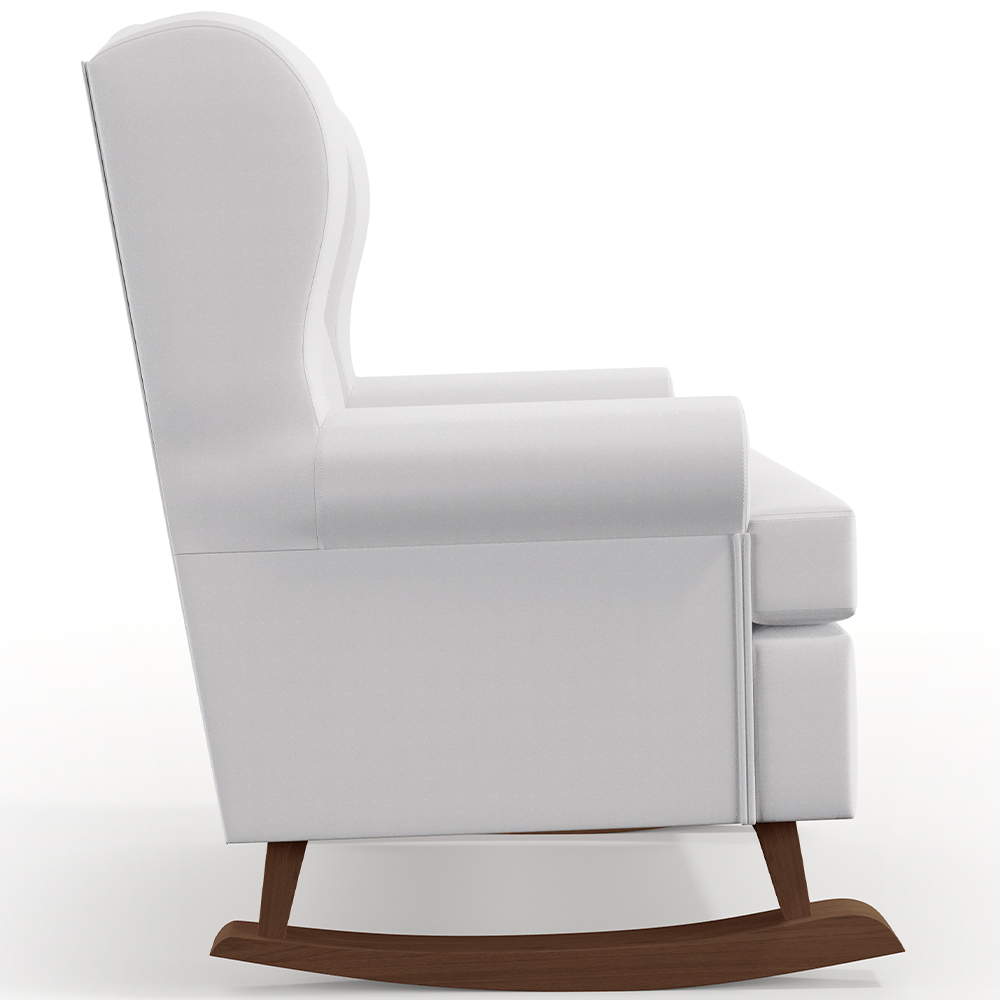 Kit 2 Poltronas De Amamentação Com Balanço Malu Base De Madeira P02 Facto Branco Fosco - Lyam Decor