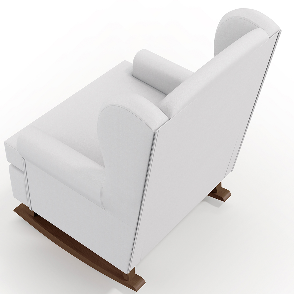 Kit 2 Poltronas De Amamentação Com Balanço Malu Base De Madeira P02 Facto Branco Fosco - Lyam Decor