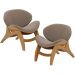 Kit 2 Poltronas Decorativa Orgânica Sala Living Kadosh L02 Bouclê Bege - Lyam Decor