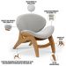 Kit 2 Poltronas Decorativa Orgânica Sala Living Kadosh L02 Bouclê Cinza - Lyam Decor