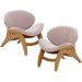 Kit 2 Poltronas Decorativa Orgânica Sala Living Kadosh L02 Bouclê Rosê - Lyam Decor