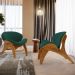 Kit 2 Poltronas Decorativa Orgânica Sala Living Kadosh L02 Bouclê Verde - Lyam Decor