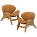 Kit 2 Poltronas Decorativa Orgânica Sala Living Kadosh L02 Couríssimo Canela - Lyam Decor