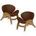 Kit 2 Poltronas Decorativa Orgânica Sala Living Kadosh L02 Couríssimo Marrom - Lyam Decor