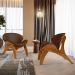 Kit 2 Poltronas Decorativa Orgânica Sala Living Kadosh L02 Couríssimo Marrom - Lyam Decor