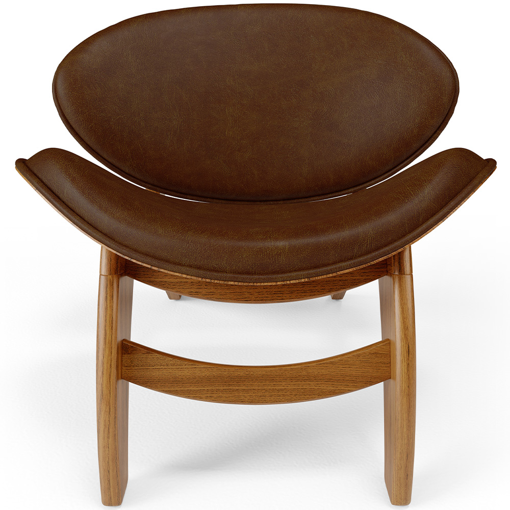 Kit 2 Poltronas Decorativa Orgânica Sala Living Kadosh L02 Couríssimo Marrom - Lyam Decor