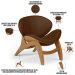 Kit 2 Poltronas Decorativa Orgânica Sala Living Kadosh L02 Couríssimo Marrom - Lyam Decor