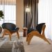 Kit 2 Poltronas Decorativa Orgânica Sala Living Kadosh L02 Couríssimo Preto Brilho - Lyam Decor