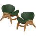 Kit 2 Poltronas Decorativa Orgânica Sala Living Kadosh L02 Couríssimo Verde Musgo - Lyam Decor