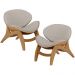 Kit 2 Poltronas Decorativa Orgânica Sala Living Kadosh L02 Linho Bege - Lyam Decor