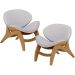 Kit 2 Poltronas Decorativa Orgânica Sala Living Kadosh L02 Linho Cinza - Lyam Decor