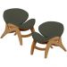 Kit 2 Poltronas Decorativa Orgânica Sala Living Kadosh L02 Linho Verde Musgo - Lyam Decor