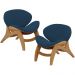 Kit 2 Poltronas Decorativa Orgânica Sala Living Kadosh L02 Suede Azul Marinho - Lyam Decor