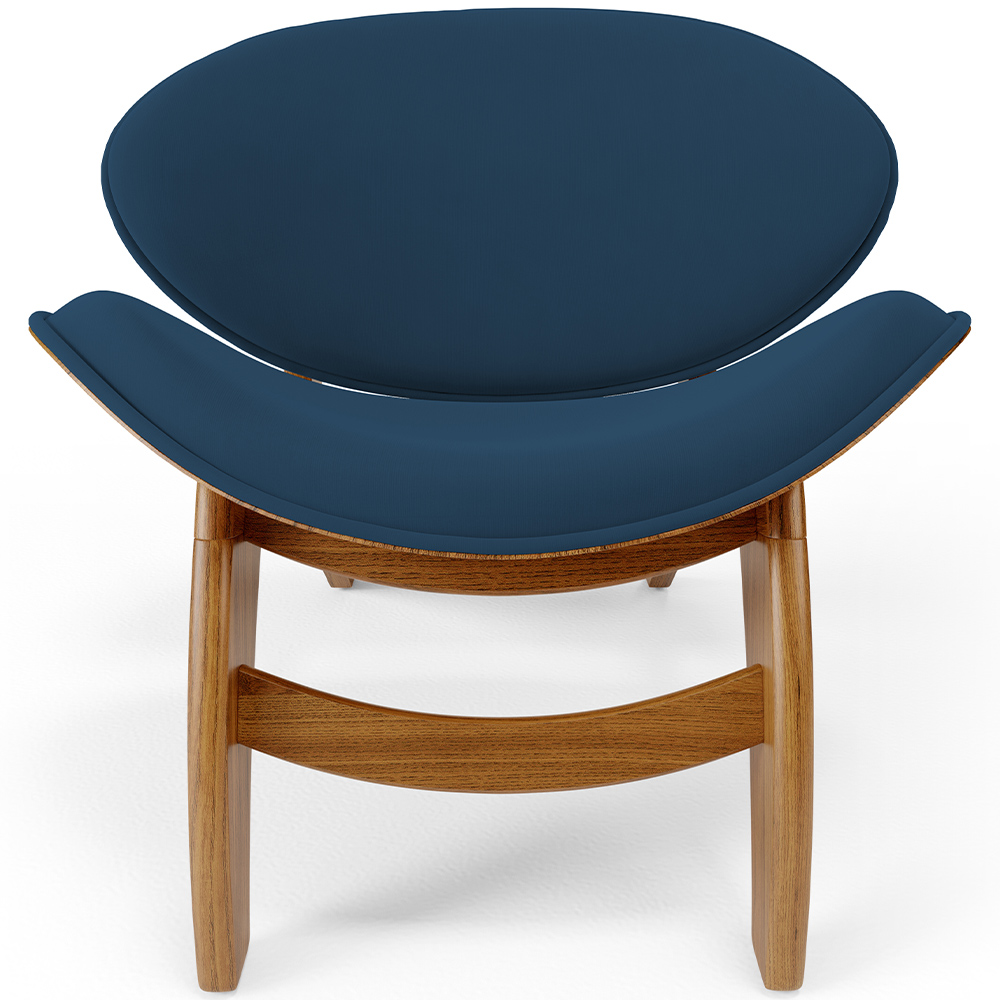 Kit 2 Poltronas Decorativa Orgânica Sala Living Kadosh L02 Suede Azul Marinho - Lyam Decor