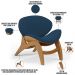 Kit 2 Poltronas Decorativa Orgânica Sala Living Kadosh L02 Suede Azul Marinho - Lyam Decor
