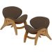 Kit 2 Poltronas Decorativa Orgânica Sala Living Kadosh L02 Suede Marrom - Lyam Decor