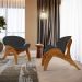 Kit 2 Poltronas Decorativa Orgânica Sala Living Kadosh L02 Suede Preto - Lyam Decor