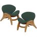 Kit 2 Poltronas Decorativa Orgânica Sala Living Kadosh L02 Suede Verde Musgo - Lyam Decor