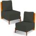 Kit 2 Poltronas Decorativa Sala Estar Living Hungria L02 Couríssimo Whisky Linho Verde Musgo - Lyam