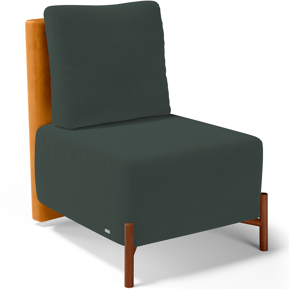 Kit 2 Poltronas Decorativa Sala Estar Living Hungria L02 Couríssimo Whisky Suede Verde Musgo - Lyam