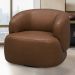 Kit 2 Poltronas Decorativas Giratória Orgânica Sala Living Begur L06 Couro Marrom Claro - Lyam Decor