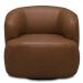 Kit 2 Poltronas Decorativas Giratória Orgânica Sala Living Begur L06 Couro Marrom Claro - Lyam Decor