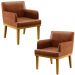 Kit 2 Poltronas Decorativas Para Sala De Estar E Recepção Beatriz W01 Couríssimo Camel - Lyam Decor