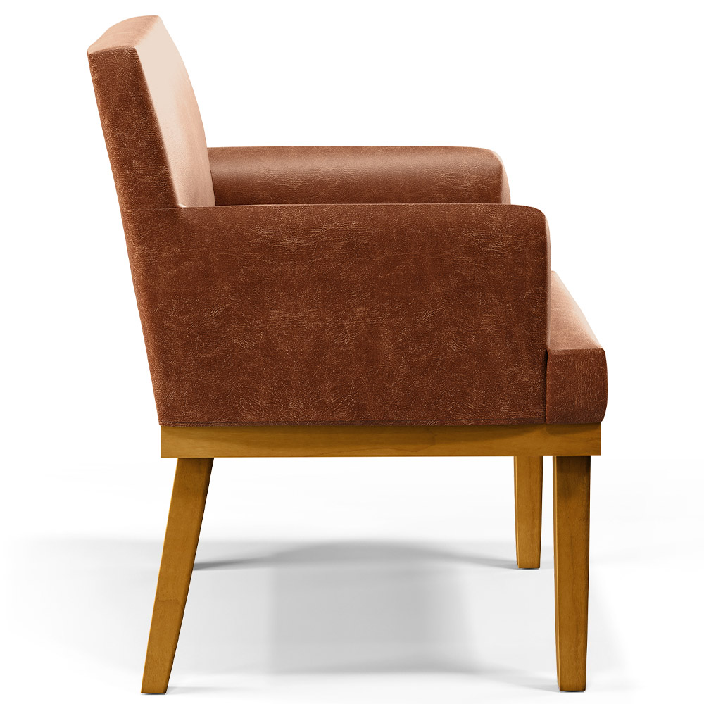 Kit 2 Poltronas Decorativas Para Sala De Estar E Recepção Beatriz W01 Couríssimo Camel - Lyam Decor