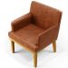 Kit 2 Poltronas Decorativas Para Sala De Estar E Recepção Beatriz W01 Couríssimo Camel - Lyam Decor