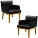 Kit 2 Poltronas Decorativas Para Sala De Estar E Recepção Beatriz W01 Couríssimo Preto - Lyam Decor