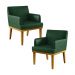 Kit 2 Poltronas Decorativas Para Sala De Estar E Recepção Beatriz W01 Facto Verde Musgo - Lyam Decor