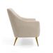 Kit 2 Poltronas Decorativas Para Sala Paloma Pés Palito New Bronze D02 Linho Bege C-129 - Lyam Decor