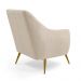 Kit 2 Poltronas Decorativas Para Sala Paloma Pés Palito New Bronze D02 Linho Bege C-129 - Lyam Decor
