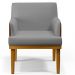 Kit 2 Poltronas Decorativas Sala Estar Beatriz W01 Linho Cinza Escuro Couríssimo Marrom - Lyam Decor