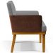 Kit 2 Poltronas Decorativas Sala Estar Beatriz W01 Linho Cinza Escuro Couríssimo Marrom - Lyam Decor