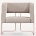Kit 2 Poltronas Scarlett D02 Base Aço New Cobre Courissímo Camel B-14 Linho Bege C-107 - Lyam Decor