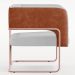Kit 2 Poltronas Scarlett D02 Base Aço New Cobre Courissímo Camel B-14 Linho Cinza D-315 - Lyam Decor