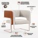 Kit 2 Poltronas Scarlett D02 Base Aço New Cobre Courissímo Camel B-14 Linho Cru C-443 - Lyam Decor