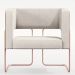 Kit 2 Poltronas Scarlett D02 Base Aço New Cobre Courissímo Camel B-14 Linho Cru C-443 - Lyam Decor