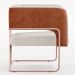 Kit 2 Poltronas Scarlett D02 Base Aço New Cobre Courissímo Camel B-14 Linho Cru C-443 - Lyam Decor