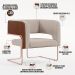 Kit 2 Poltronas Scarlett D02 Base Aço New Cobre Courissímo Marrom B-38 Linho Bege C-107 - Lyam Decor