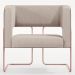 Kit 2 Poltronas Scarlett D02 Base Aço New Cobre Courissímo Marrom B-38 Linho Bege C-107 - Lyam Decor