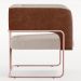 Kit 2 Poltronas Scarlett D02 Base Aço New Cobre Courissímo Marrom B-38 Linho Bege C-107 - Lyam Decor