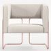 Kit 2 Poltronas Scarlett D02 Base Aço New Cobre Courissímo Marrom B-38 Linho Cru C-443 - Lyam Decor