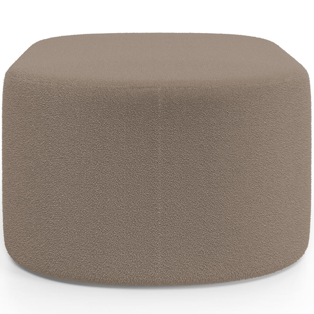 Kit 2 Puffs Decorativos Orgânico para Living Quarto 70cm Doha W01 Bouclê Bege - Lyam Decor