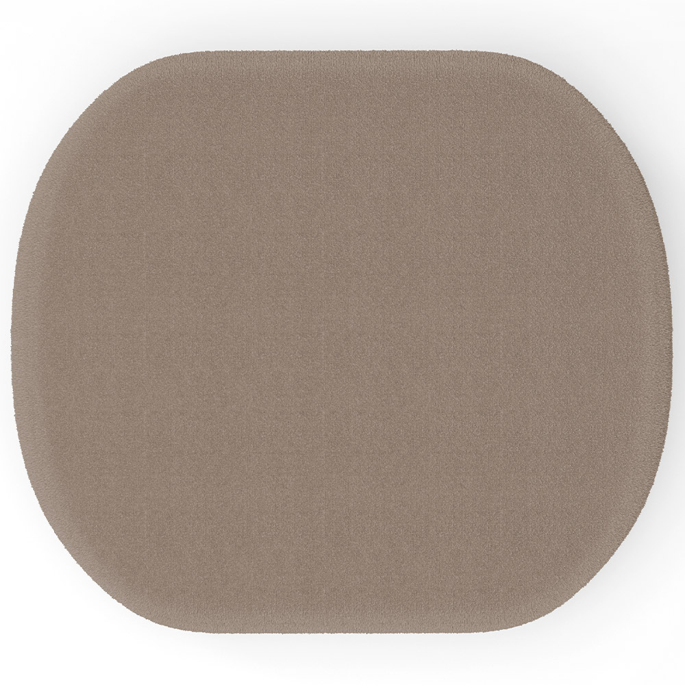 Kit 2 Puffs Decorativos Orgânico para Living Quarto 70cm Doha W01 Bouclê Bege - Lyam Decor
