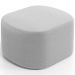 Kit 2 Puffs Decorativos Orgânico para Living Quarto 70cm Doha W01 Bouclê Cinza - Lyam Decor
