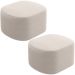 Kit 2 Puffs Decorativos Orgânico para Living Quarto 70cm Doha W01 Bouclê Creme - Lyam Decor